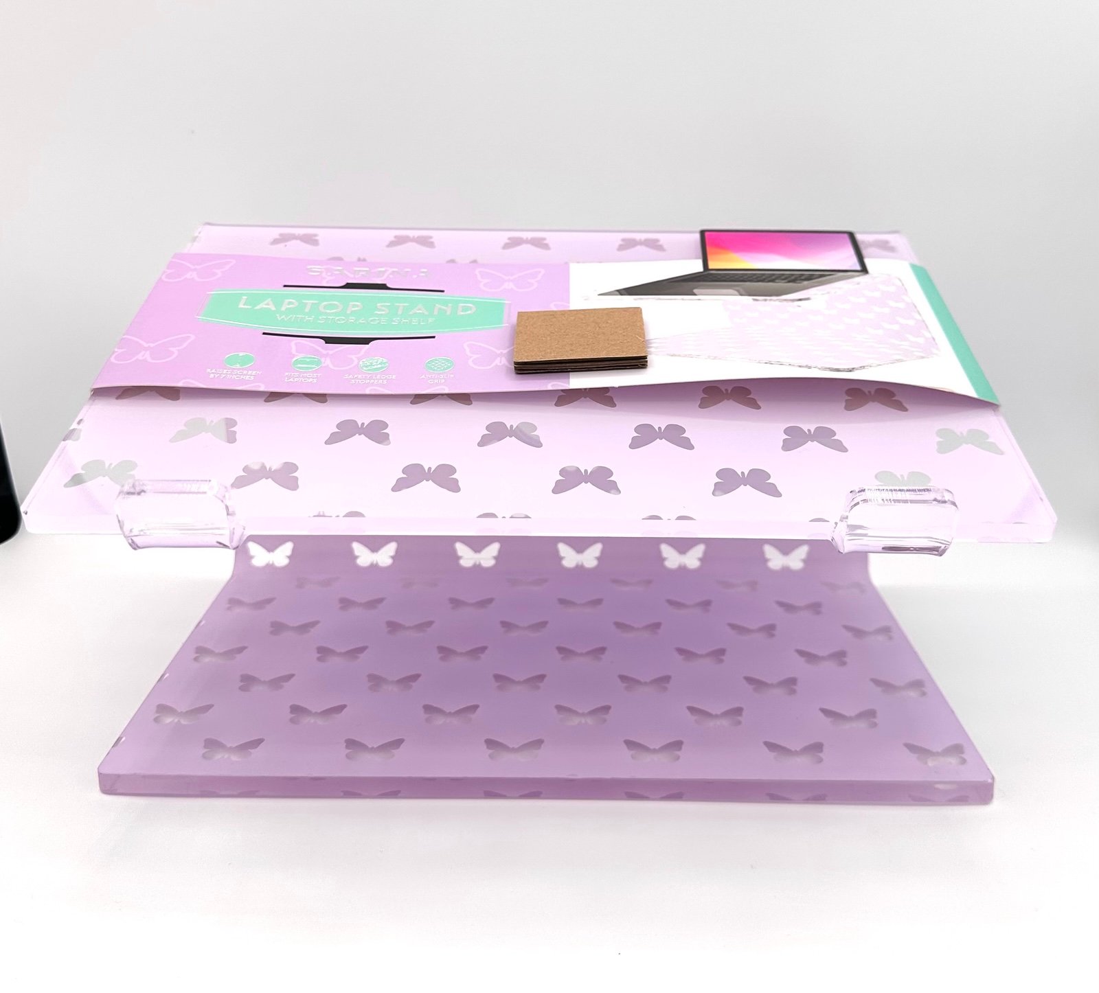 Lavender Butterflies acrylic Laptop/ device stand