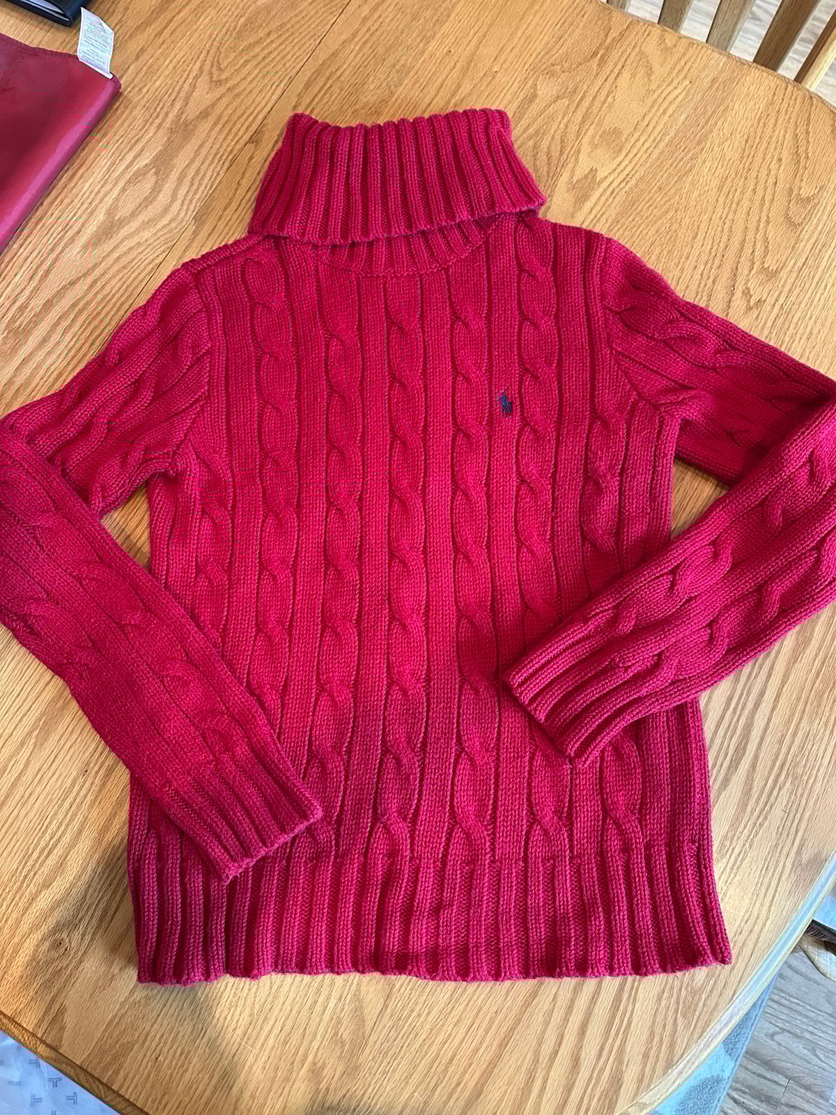 Ralph Lauren women’s turtleneck cable knit sweater size large