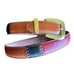 Fossil Patchwoork Leather Belt Size 34” Tan Black Green Red Y2K