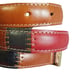 Fossil Patchwoork Leather Belt Size 34” Tan Black Green Red Y2K