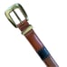 Fossil Patchwoork Leather Belt Size 34” Tan Black Green Red Y2K