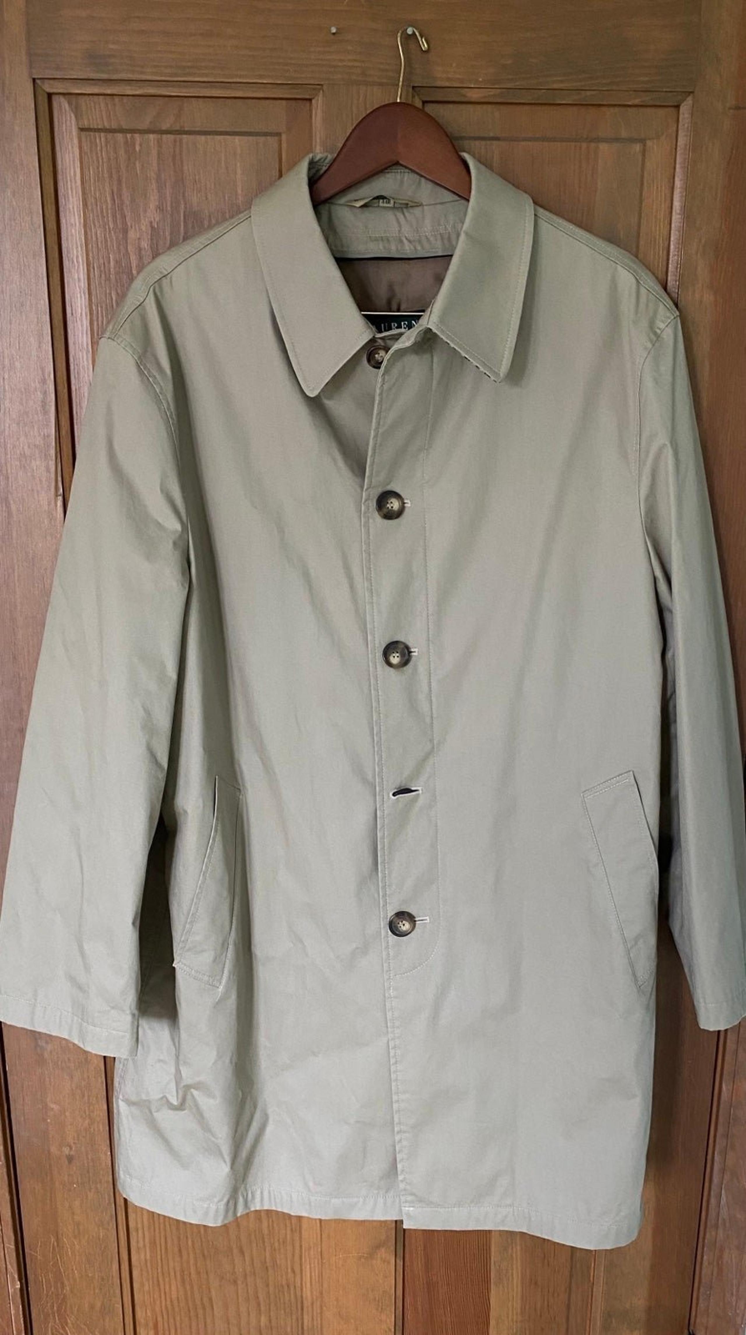 Lauren Ralph Lauren Men’s Tan Removable Wool Blend Lined Trench Coat RN 117688 S
