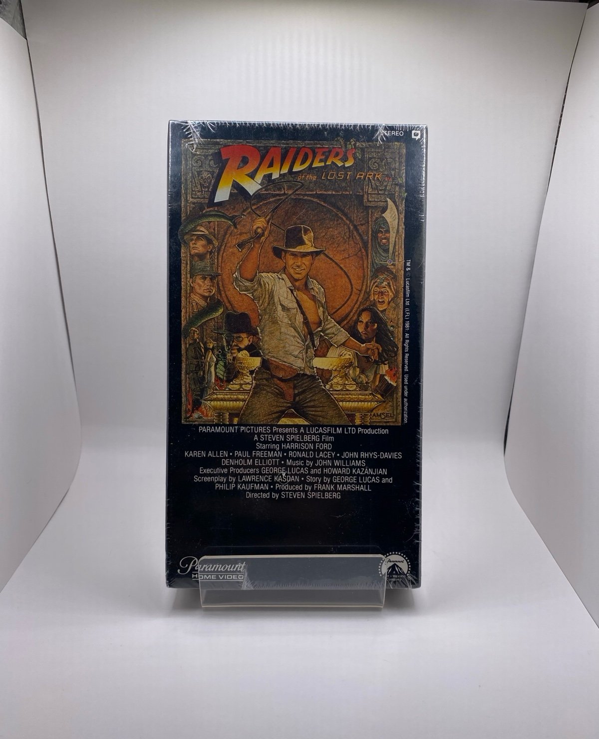 Original Release Indiana Jones Raiders of The Lost Ark SEALED VHS Back Watermark