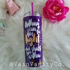 Custom Personalized Glitter Quote Tumble