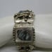 ABALONE MEXICAN SILVER Panel Bracelet Abalone Masks Rectangles Marked Mexico
