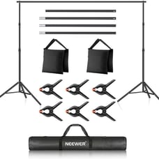 Photo Studio Backdrop Support System, 10ft/3m Wide 7ft/2.1m High Adjustable Back