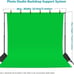 Photo Studio Backdrop Support System, 10ft/3m Wide 7ft/2.1m High Adjustable Back