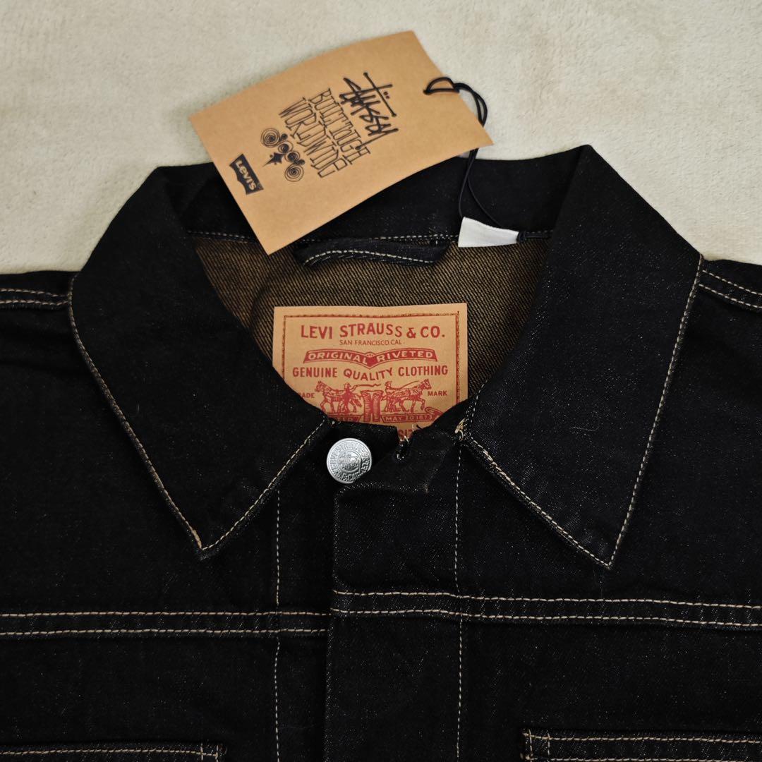 Stussy x Levi's Dyed Jacquard Trucker Jacket “Black” Size