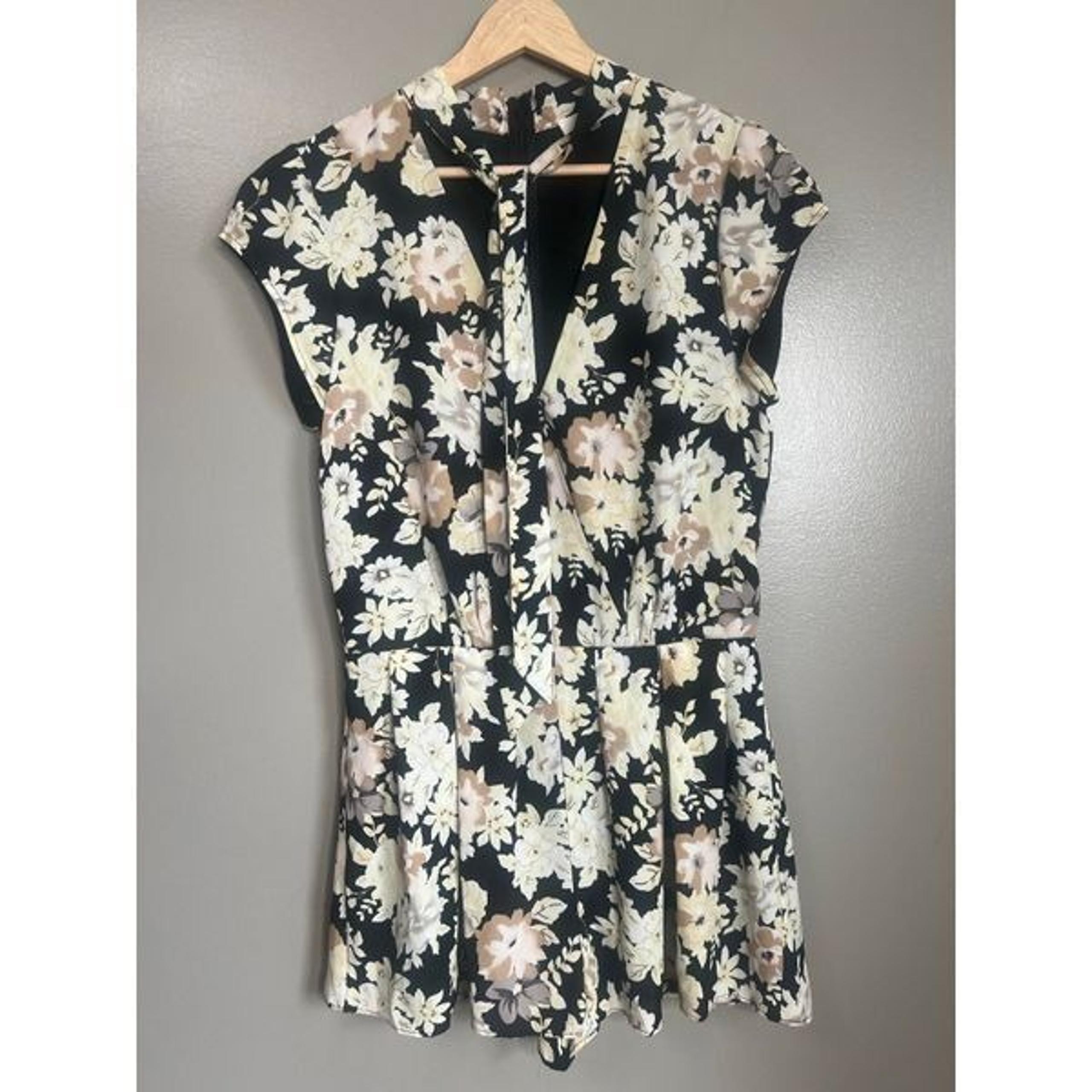 Sugar + Lips big floral romper pleated resort wear beach wedding guest shower