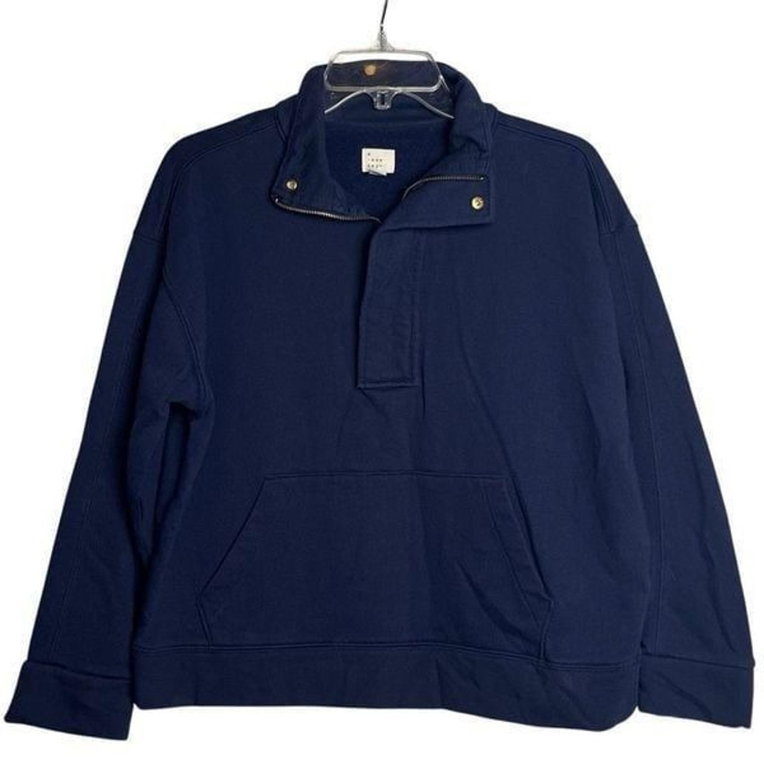 A New Day Navy Blue 1/2 Zip Sweatshirt Medium
