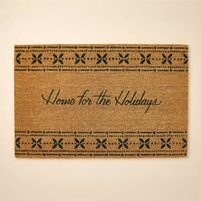 Hearth & Hand 23 x35 Home for the Holidays Fair Isle Coir Doormat Tan/Green