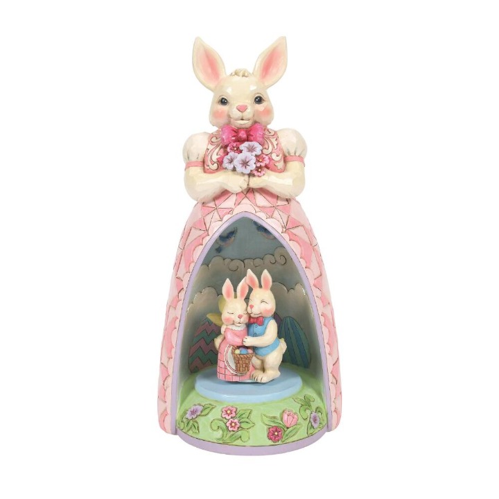Bunny w/Lighted Rotating Scene Jim Shore Heartwood Creek