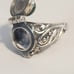 Estate vintage 925 sterling silver malachite poison/pillbox ring signed sz 6.5
