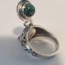 Estate vintage 925 sterling silver malachite poison/pillbox ring signed sz 6.5