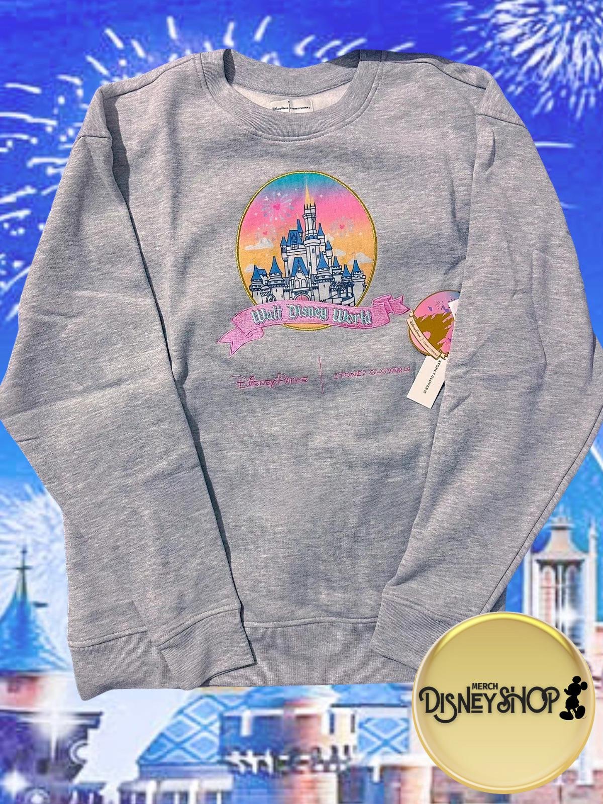 Walt Disney World Cinderella Castle Sweatshirt Stoney Clover Lane Gray L