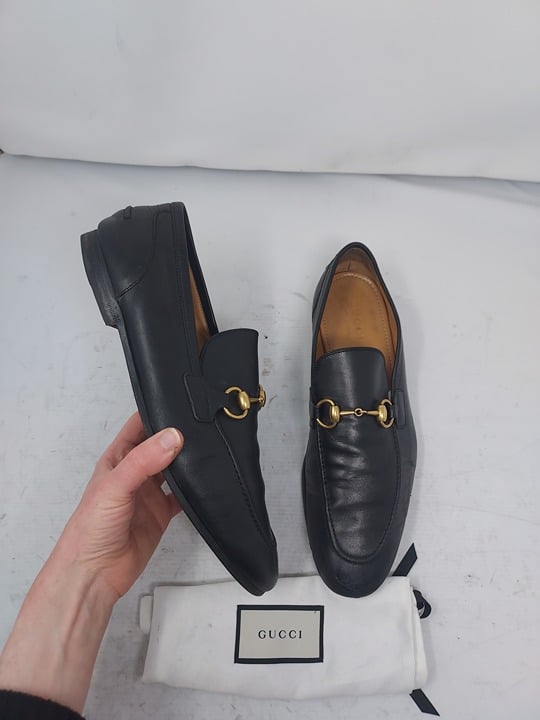 Gucci Jordaan Black Leather Horsebit MENS Loafer