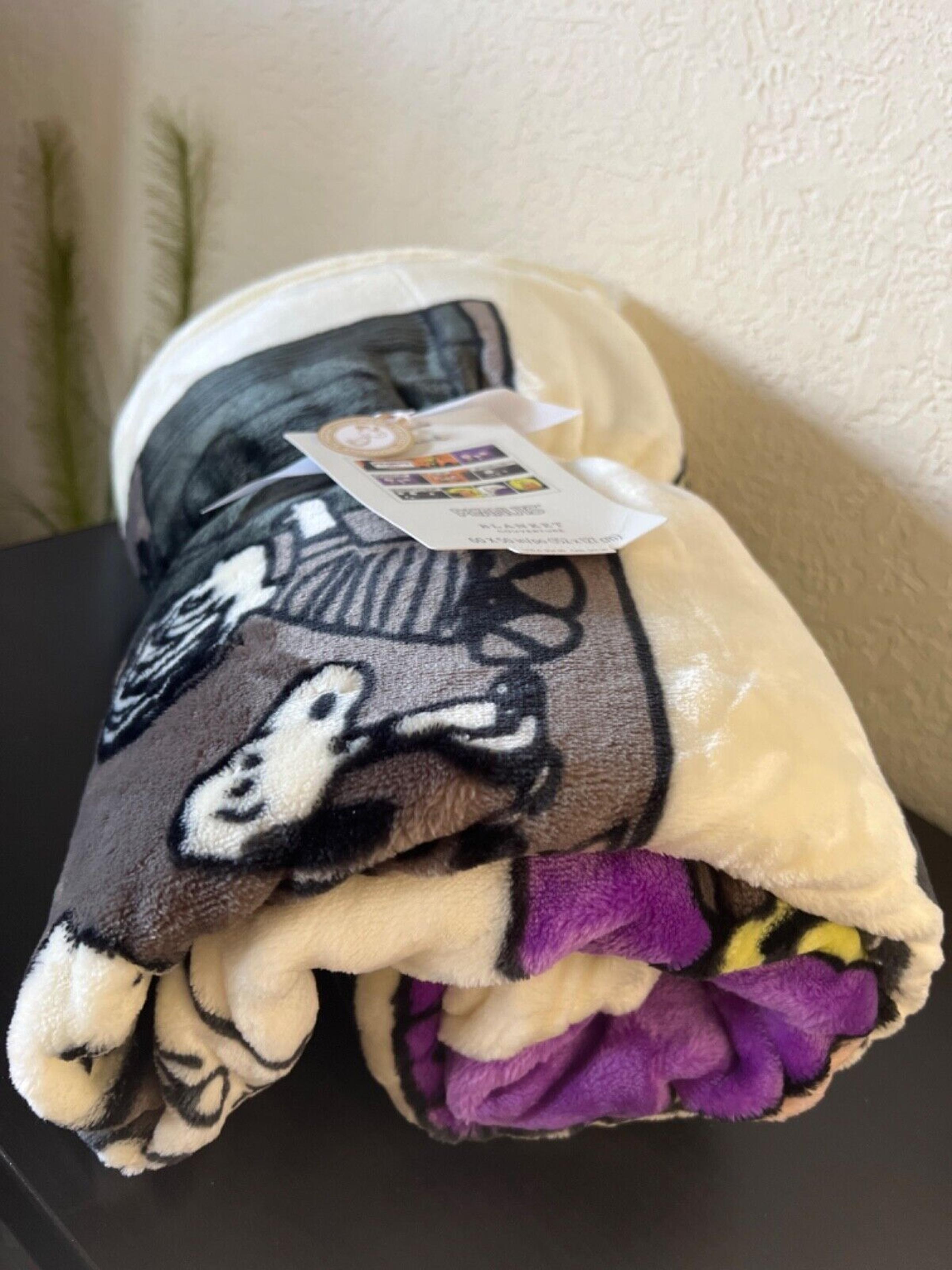 Hallmark Peanuts HALLOWEEN Franken-Snoopy Comic Throw Blanket 50x60 NEW