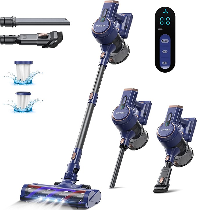 Cordless Vacuum Cleaner, 6 in 1 Lightweight Stick Vacuum Cleaner with 3 P