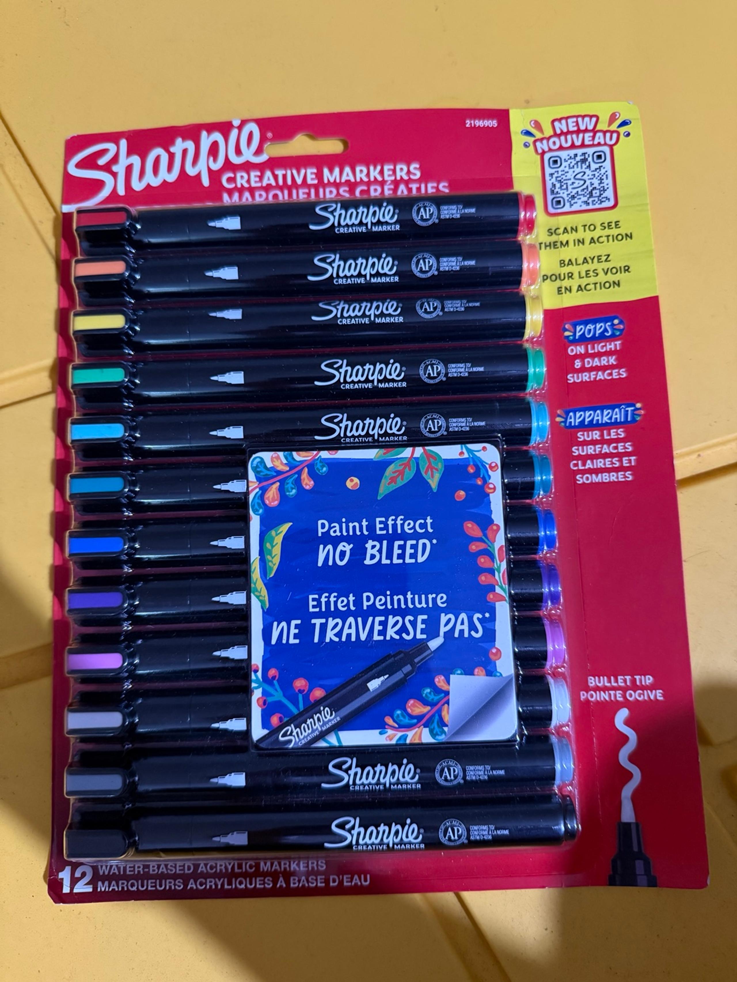 Sharpie Creative Markers 12 Count Water Based Acrylic Markers BRAND NEW