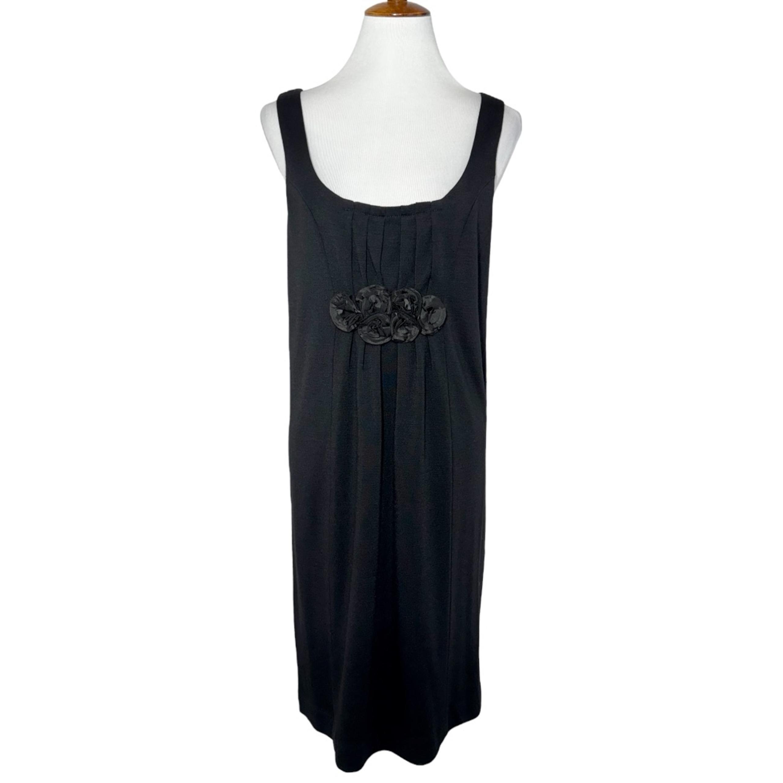 NWT J Crew Black Wool Rosette Sleeveless Knee Length Jumper Shift Dress Size M
