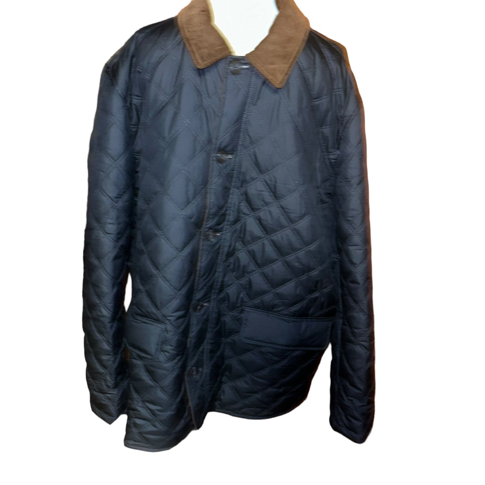 Men Brooks Brothers Paddock Diamond Quilted walking coat Navy size XXL 2X