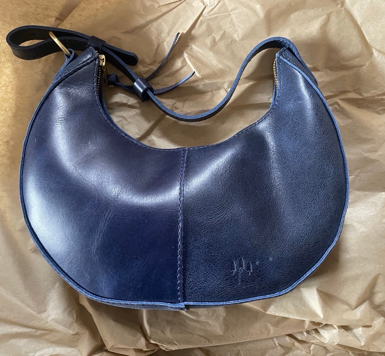 portland leather goods Nora classic size in Cowboy Blue