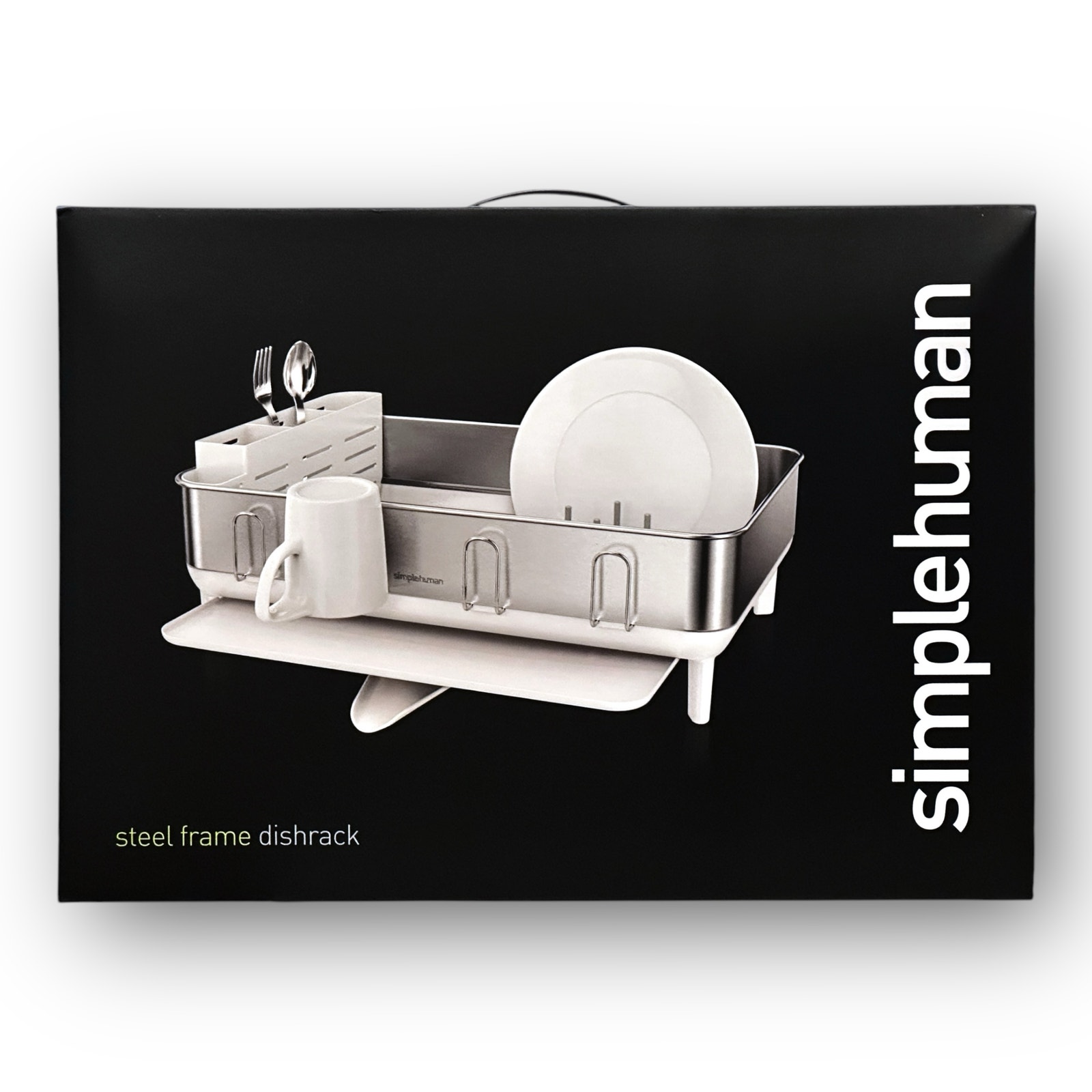 New Simplehuman Stainless Steel Frame Dish Rack Modern Organization KT1209