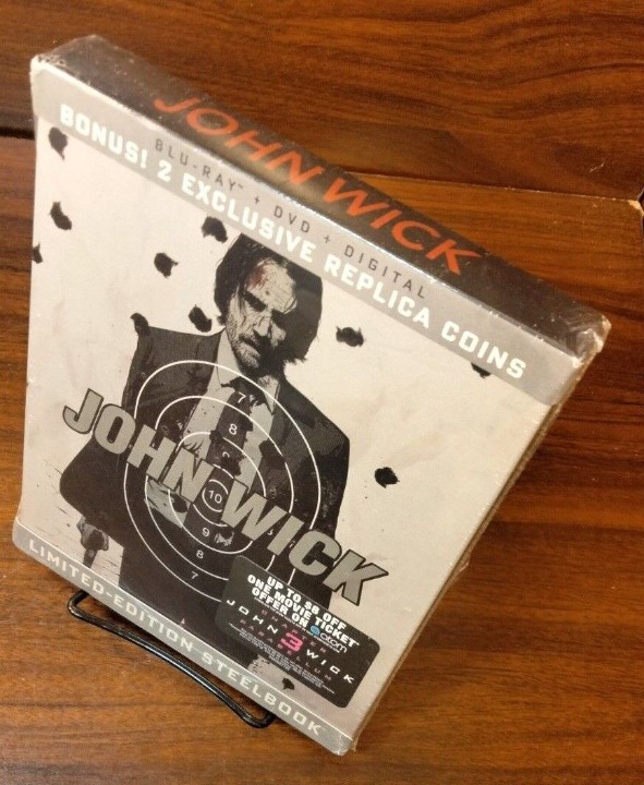 John Wick Limited Edition Steelbook (Blu-ray+DVD+Digital) NEW-Free Box Shipping