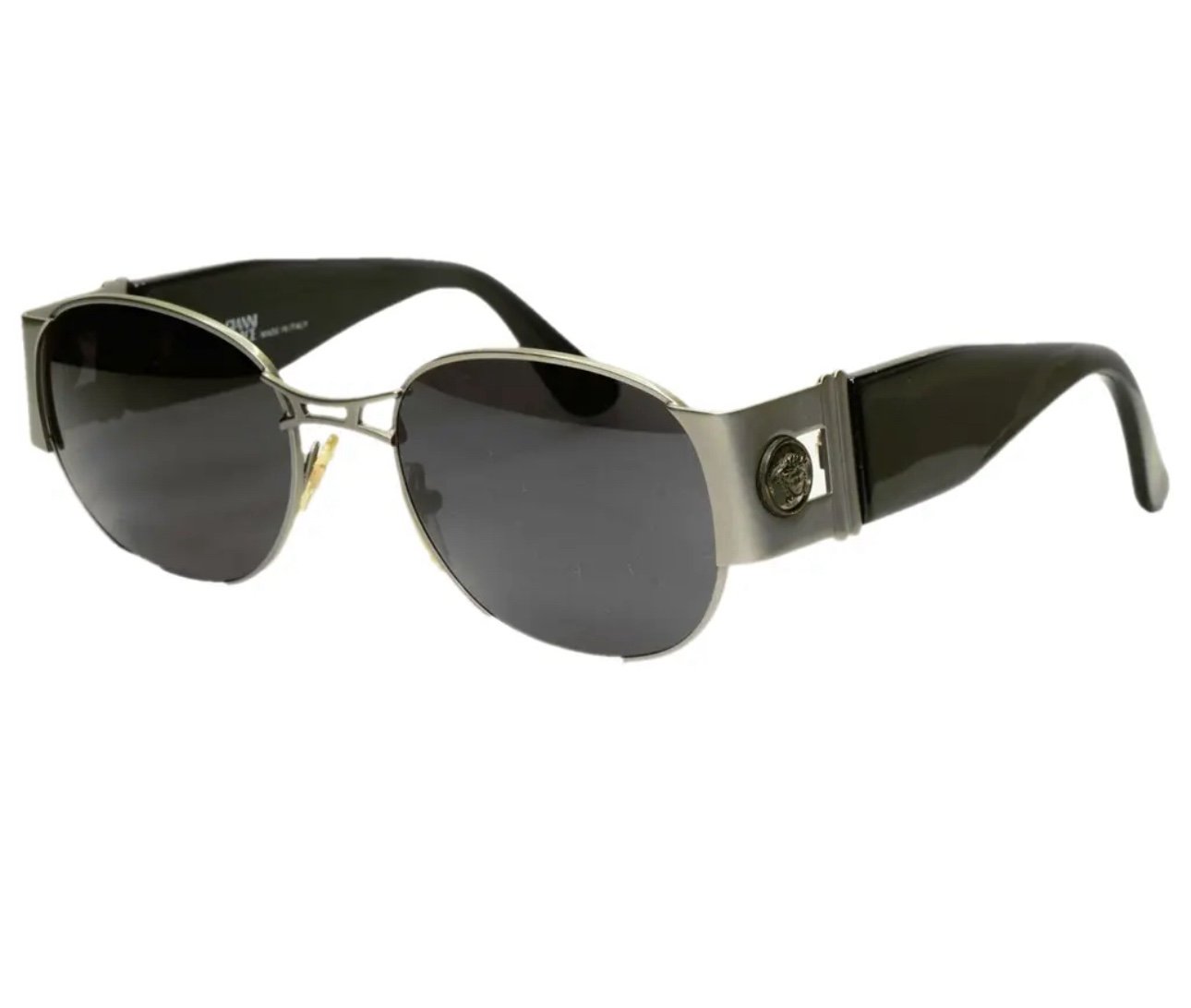 Gianni Versace 1996 Vintage Mens Silver Medusa Metal Sunglasses MOD S66 COL 26M