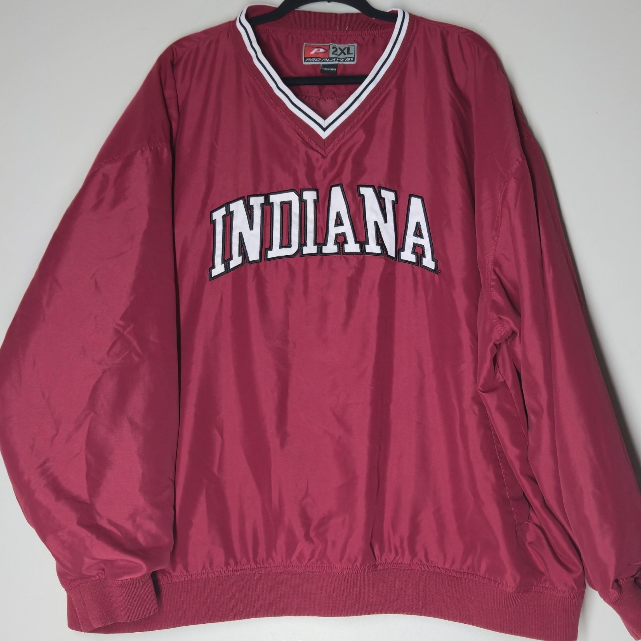 Vintage Indiana Hoosiers Jacket Mens 2XL Red Pullover Windbreaker Pro Player