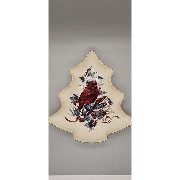 Lenox Winter Greetings Red Cardinal Christmas Candy Dish Catherine McClung