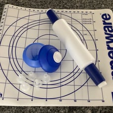 Tupperware 8-piece baking set, Blue & White, New, Rare