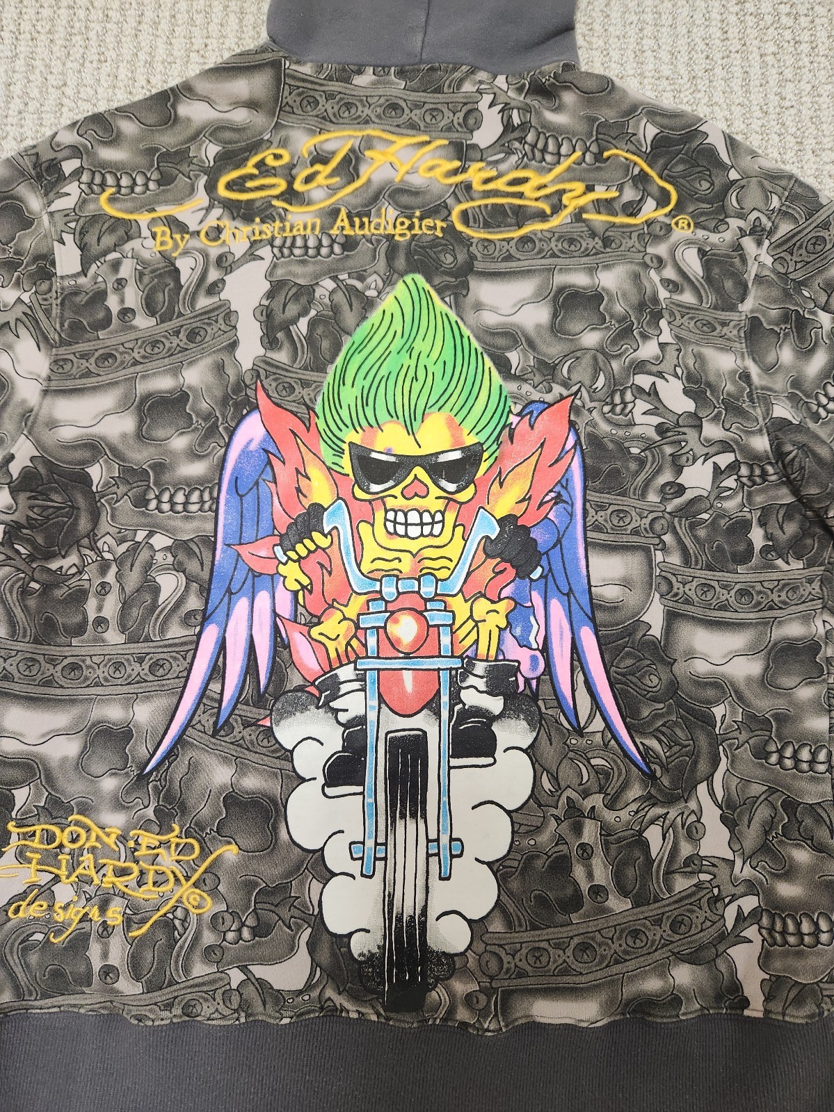 Ed Hardy graphic sweatshirt with skull design