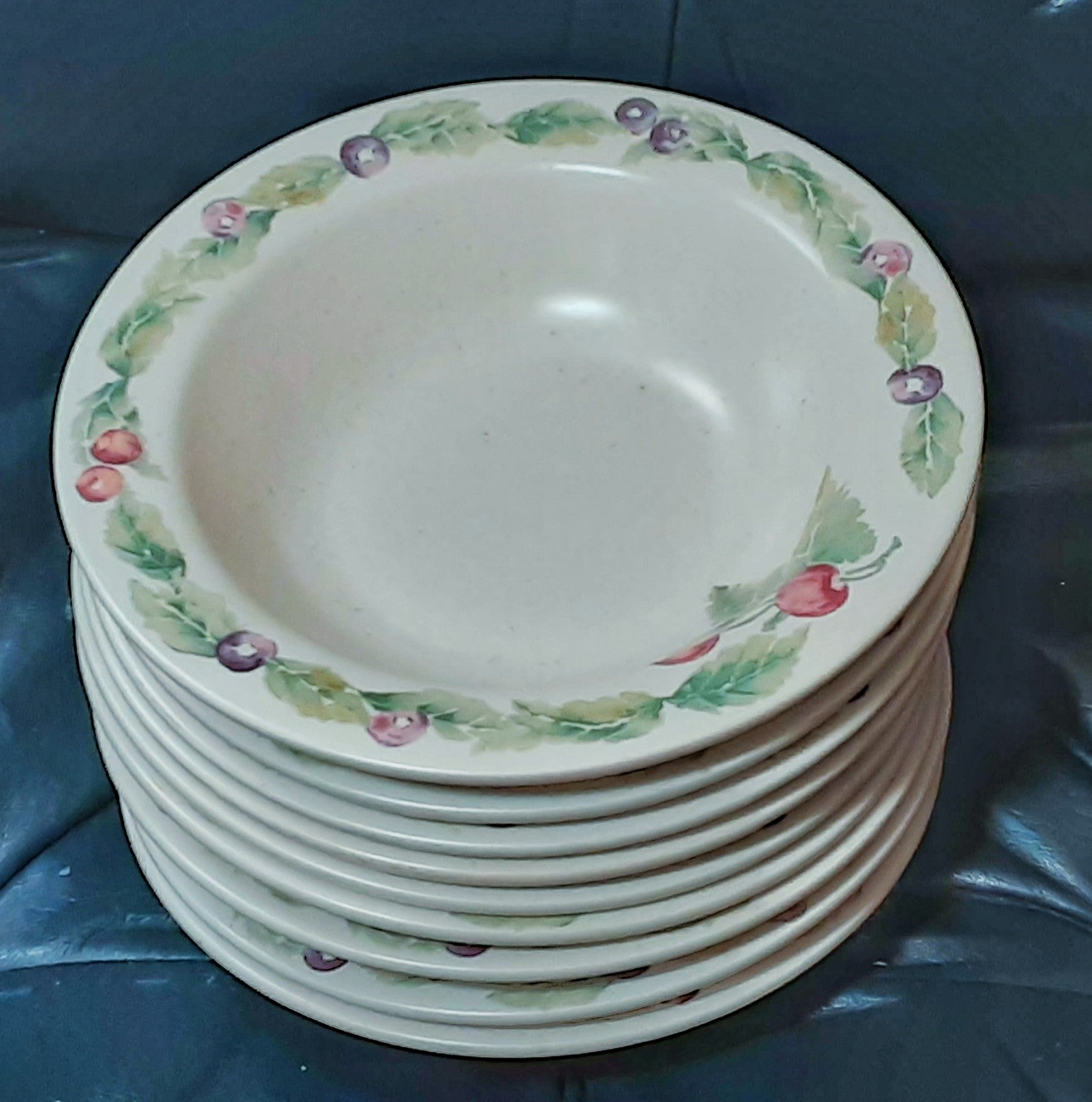 Pfaltzgraff jamberry jam berry 7.25 cereal or Soup Bowls USA backstamp x 7