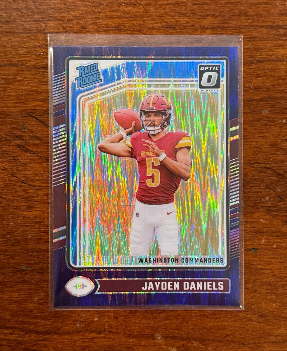 2024 Panini Donruss Optic Jayden Daniels Rated Rookie RC Purple Shock Prizm #248