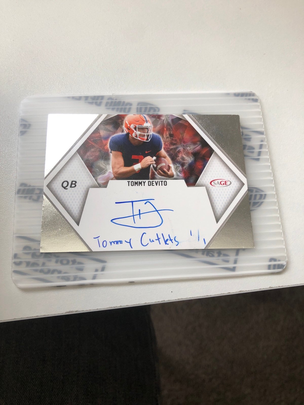 Tommy Devito autograph football card