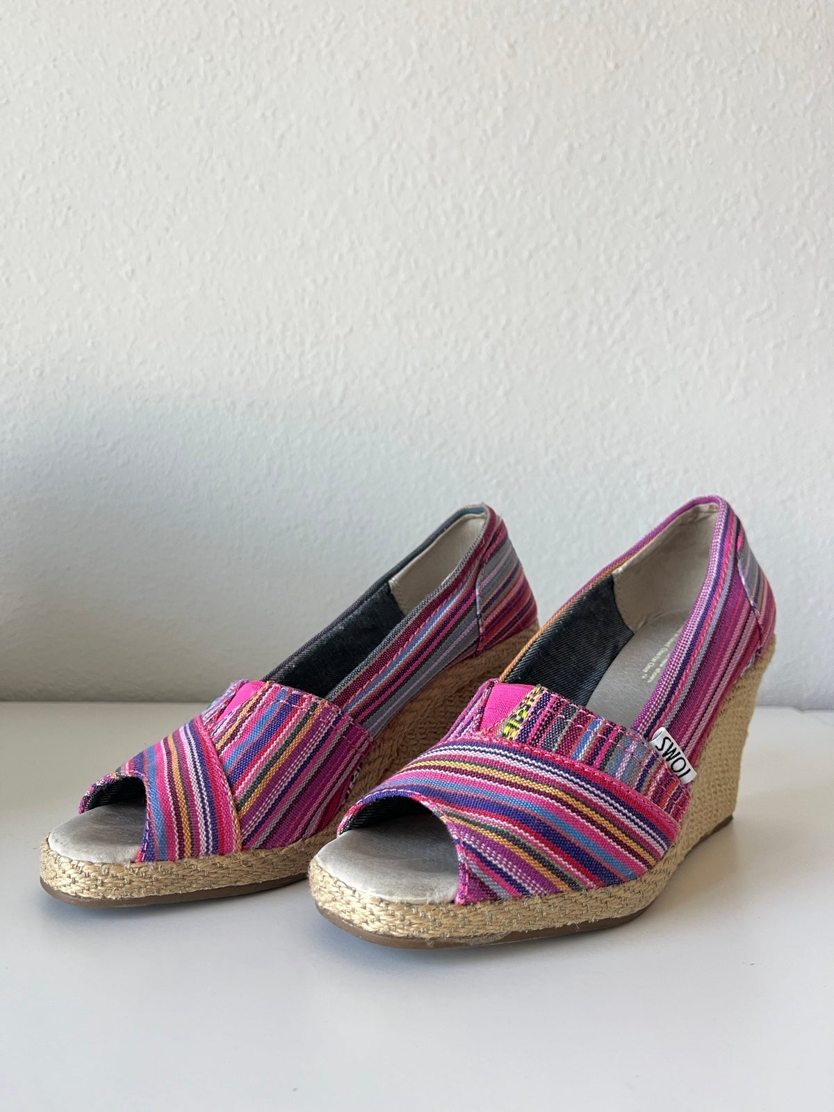 TOMS Espadrille Peep Toe Wedges