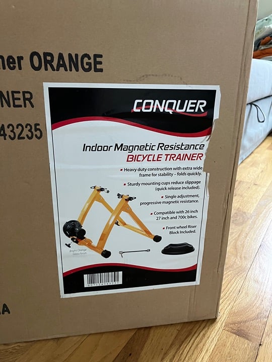Conquer 530-TRAINER-Portable Exercise Bicycle Magnetic Stand-Orange New Open Box