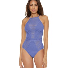 Becca Color Play High Neck One Piece Swimsuit, Size X-Small, 128