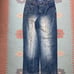 Y2K baggy jeans miskeen embroidered paint faded southpole wide leg skater 36x34