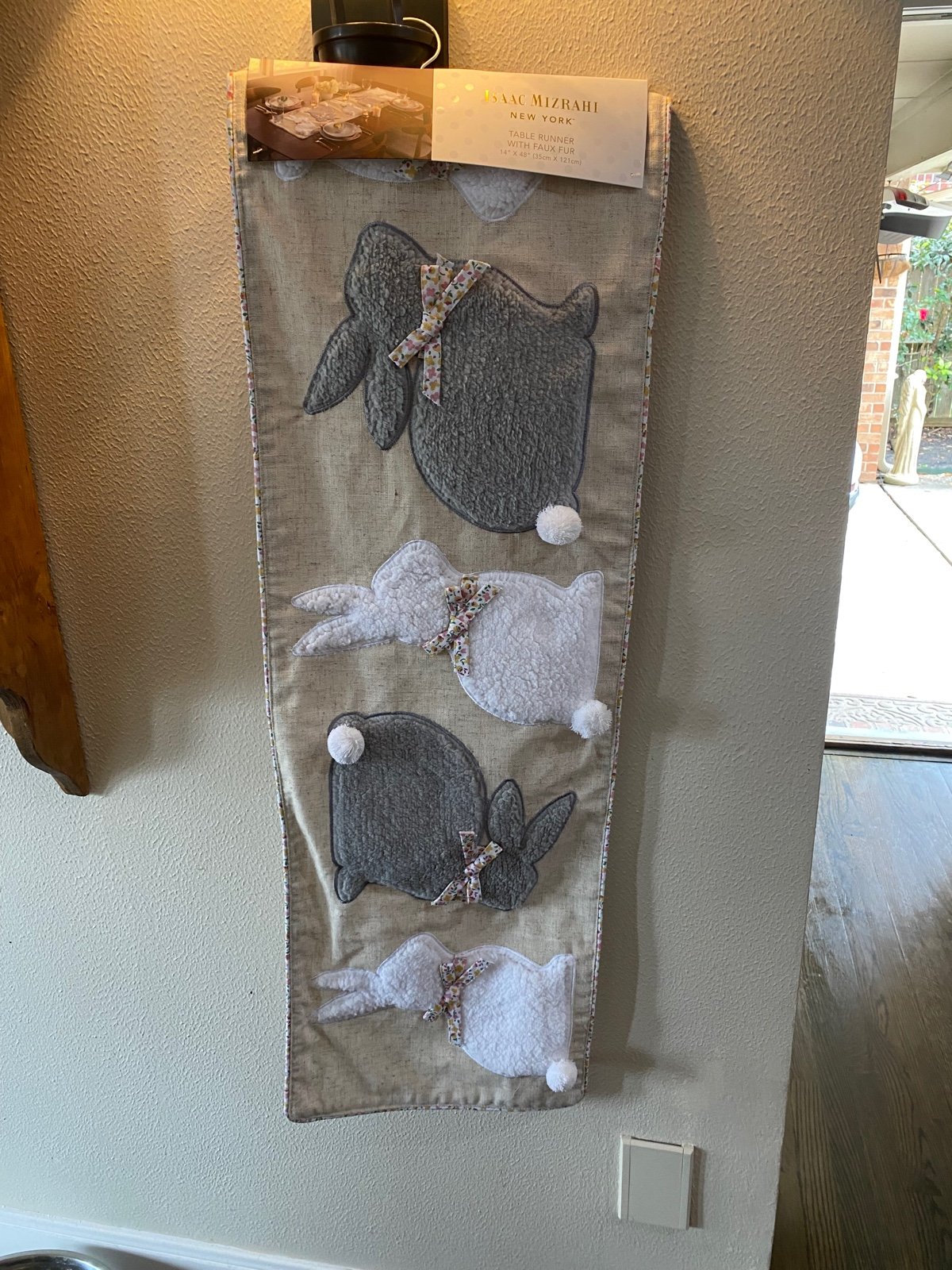 ISaac MIzrahi Table Runner - FLeece BUNNIES