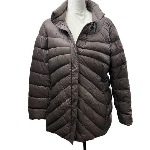 Lands' End Ultralight Puffer Insulated Down Full Zip Jacket Womens SZ LP 14-16
