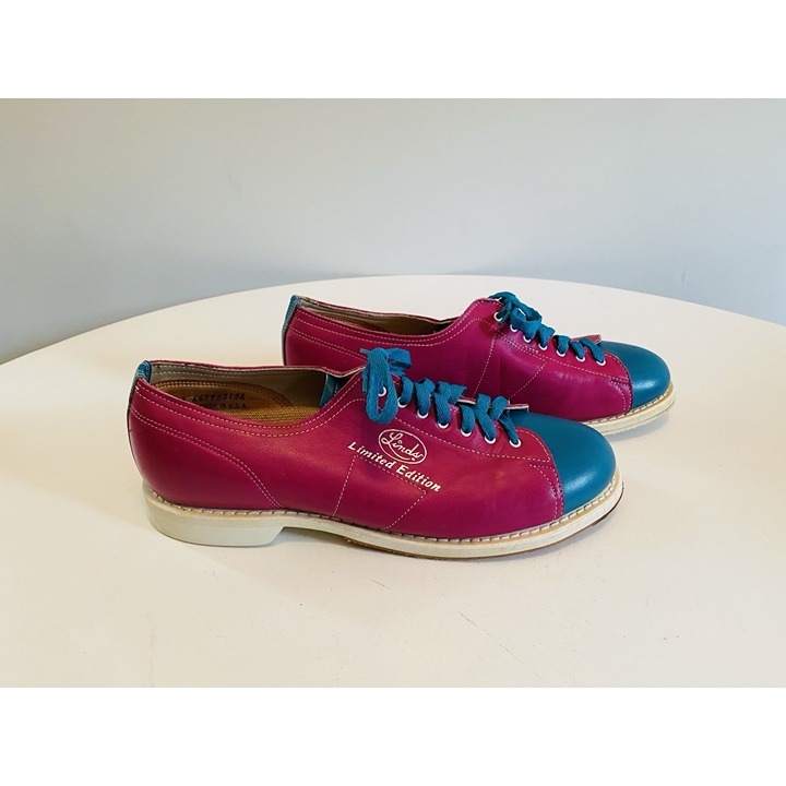 Lind's Limited Edition Bowling Shoes, Men's 10.5, Right Handed, Fuchsia Teal