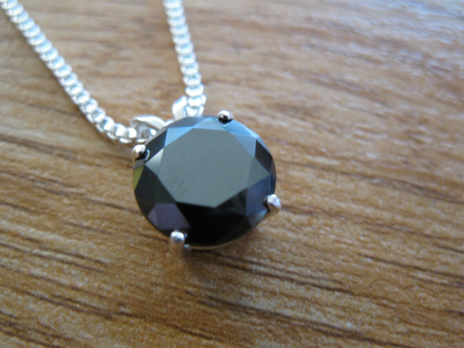 4.10ct NATURAL BLACK DIAMOND NECKLACE,FREE DIAMOND TESTER,CERTIFI CATE,PENDANT