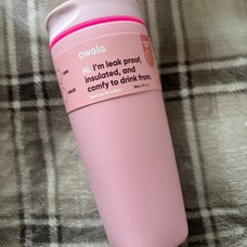 NEW Owala SmoothSip Slider Insulated Coffee Tumbler 20 oz Pink Pucker Up