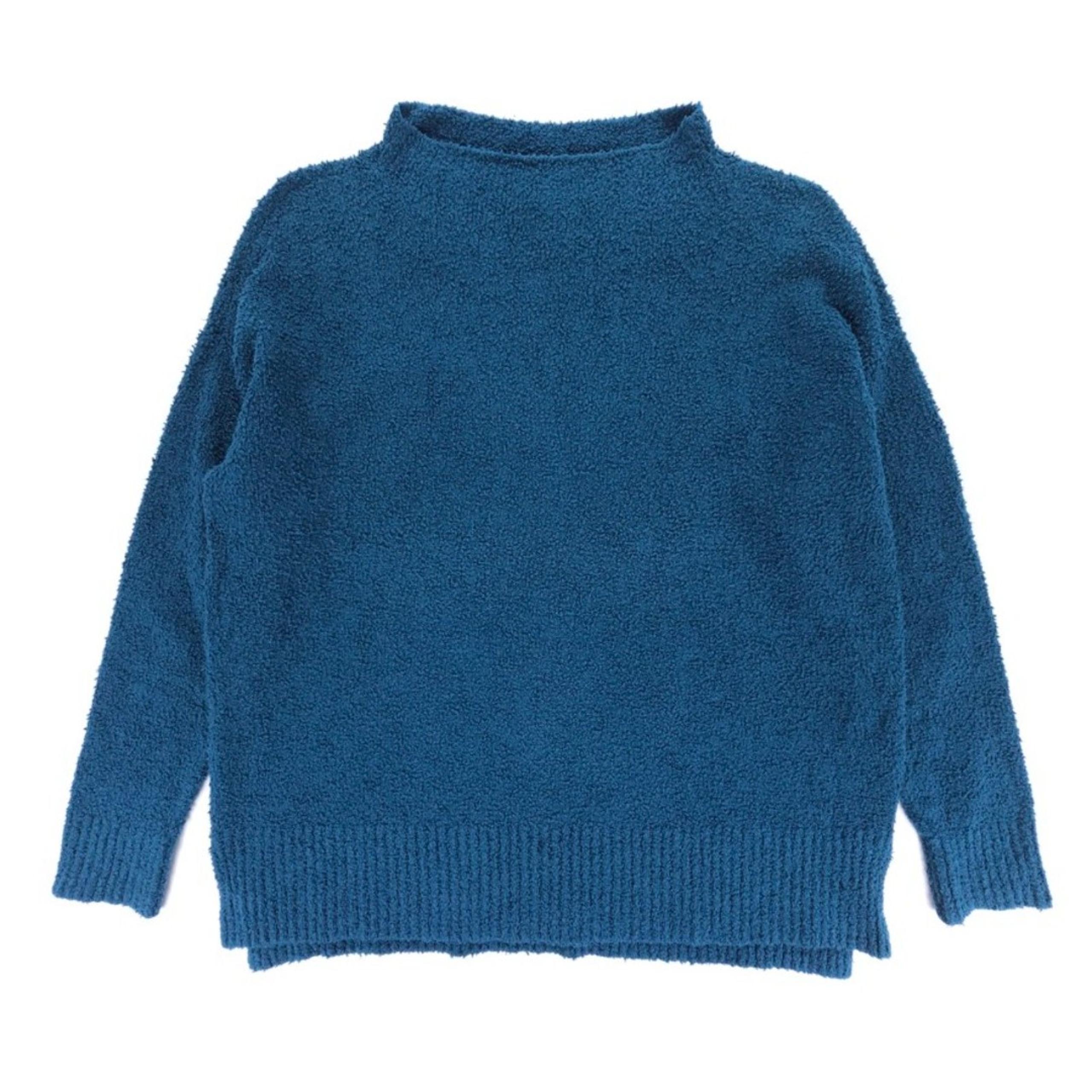 NEW Eileen Fisher Organic Cotton Boucle Mock Neck Sweater Lagenlook Quiet Luxury