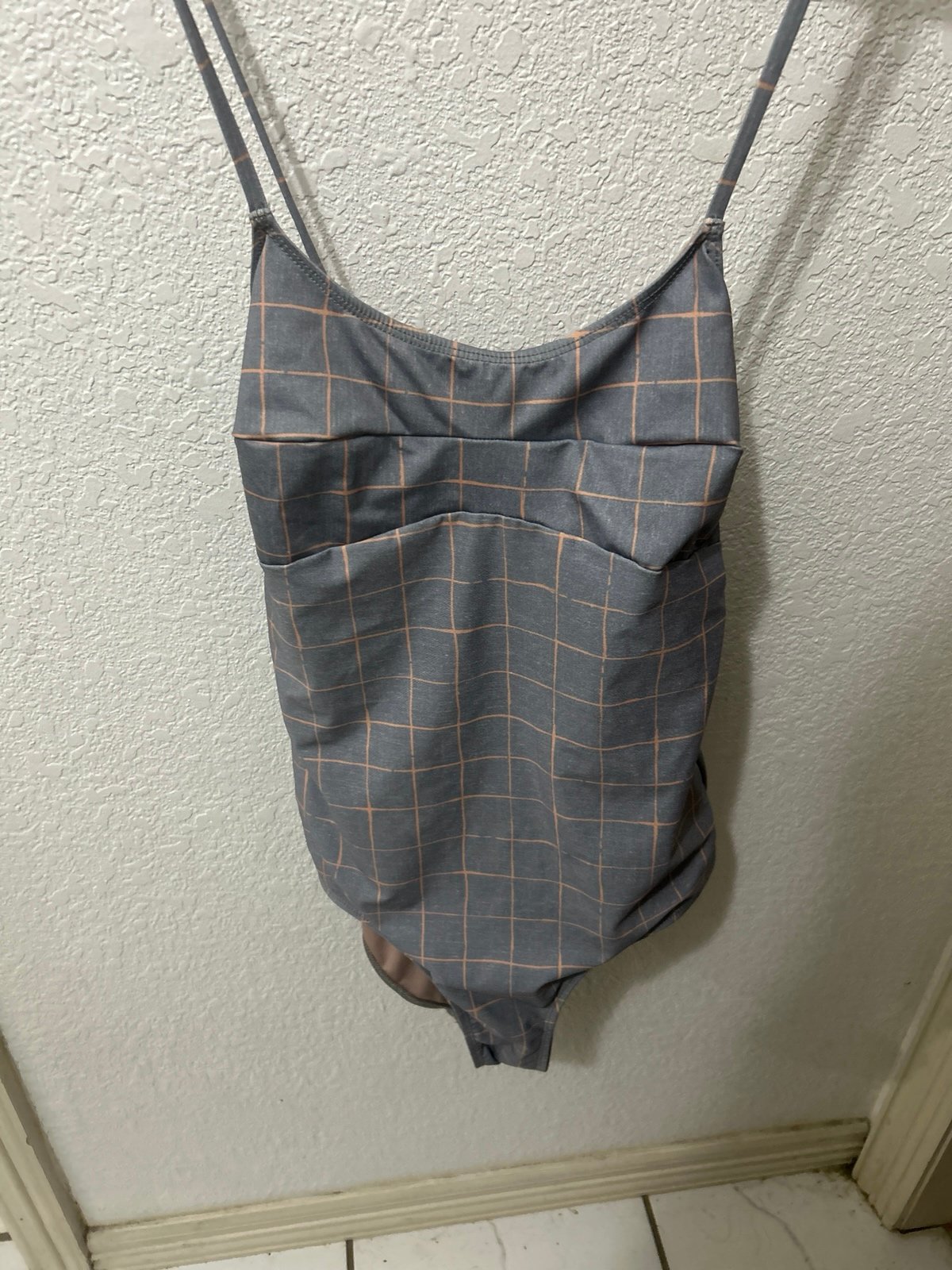 Gray one piece swimsuit