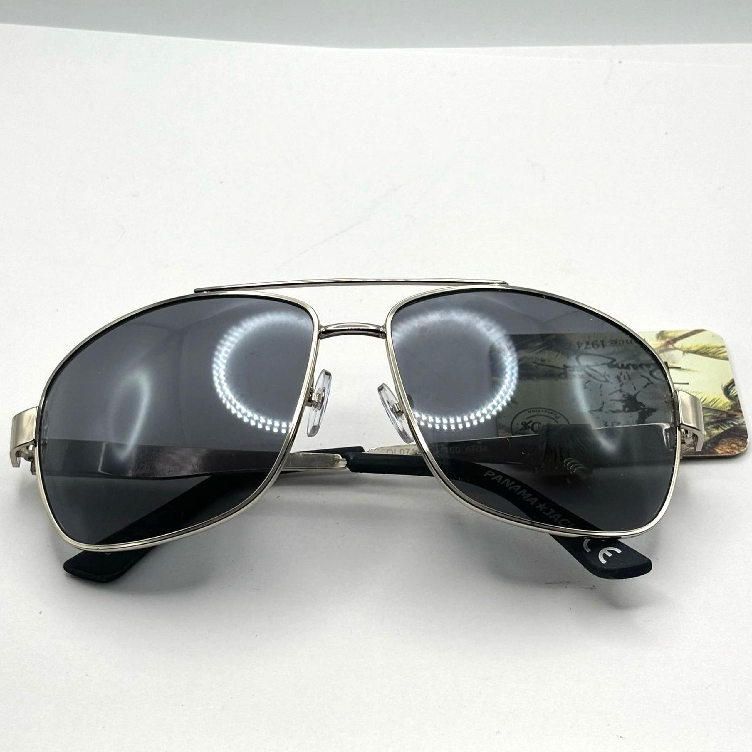 Silver & Black Panama Jack Men's Aviator Sunglasses