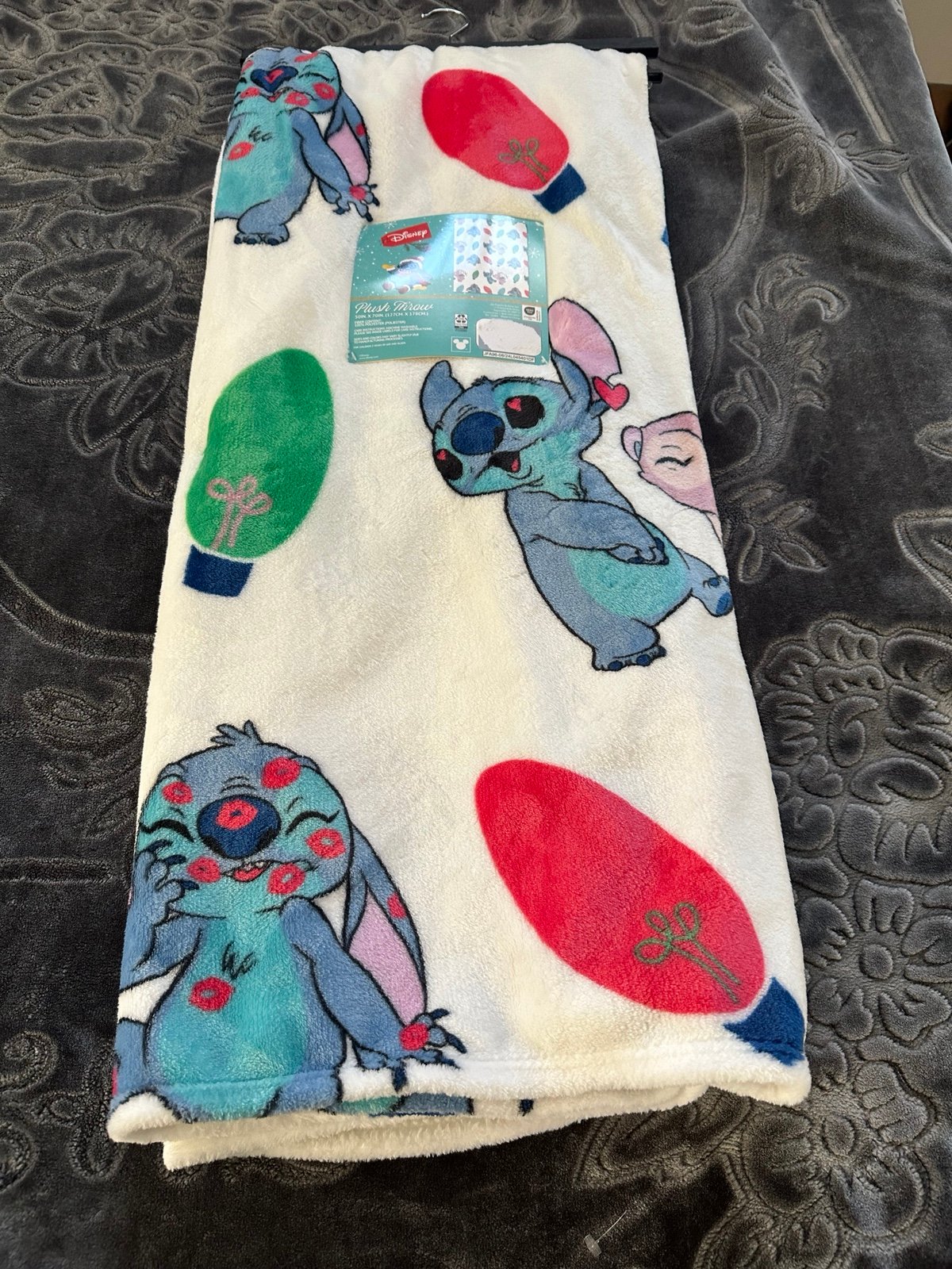 Disney stitch christmas blanket Plush Throw