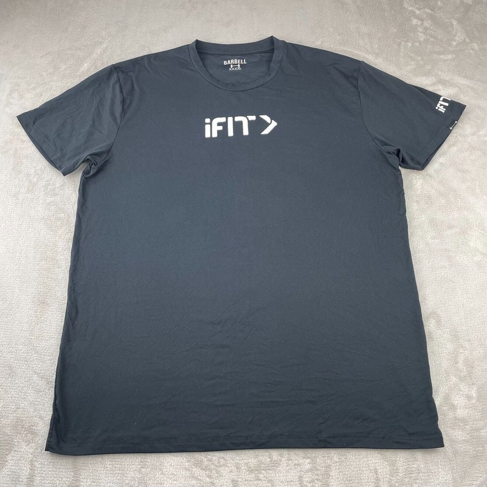 Barbell Apparel T Shirt Men 4XL Black Short Sleeve Active Performance iFit Logo